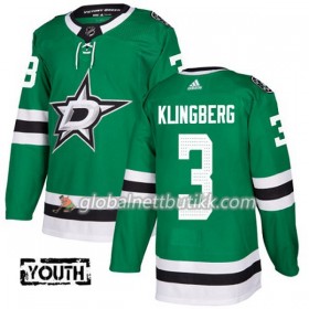 Dallas Stars Hockeydrakt John Klingberg 3 2017-2018 Kelly Grønn Adidas Authentic - Barn